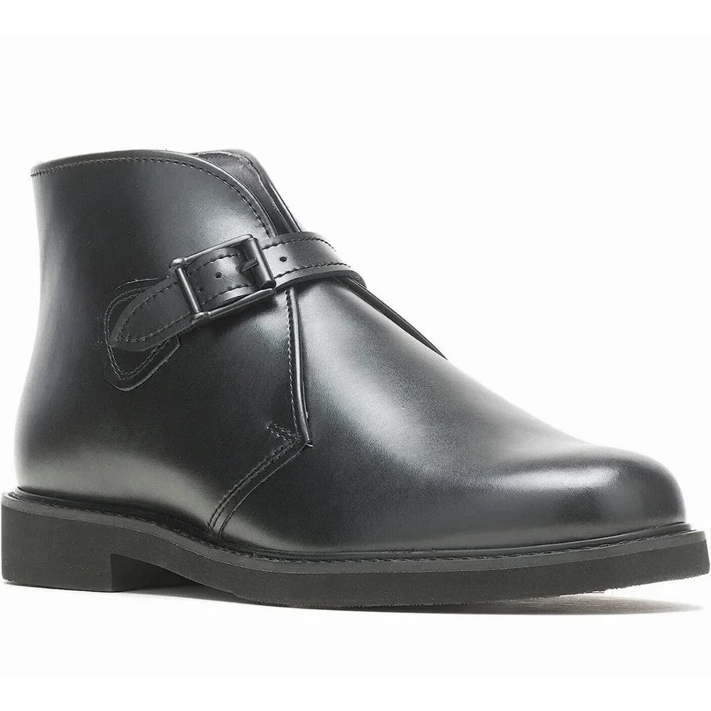 New Bates Lites MEN'S Black Buckle Leather Chukkas E00083 Size 7.5 D Boots